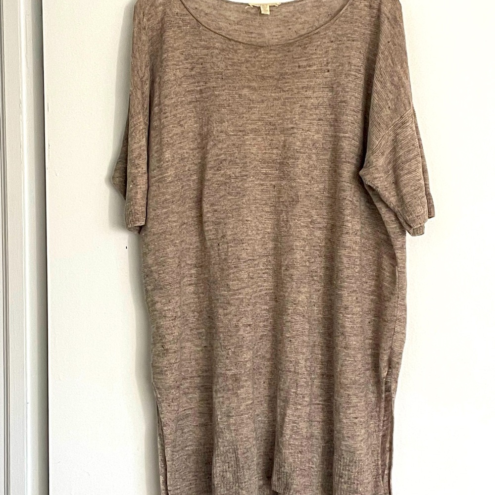 Eileen Fisher 1X Linen tunic shirt sleeve with side slits
